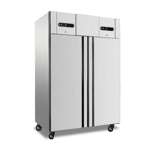 Équipement <span class=keywords><strong>de</strong></span> réfrigération commercial en acier inoxydable <span class=keywords><strong>de</strong></span> 1000 L, 2 portes, 4 portes vitrées, réfrigérateur-congélateur vertical pour cuisine - Product Image 1