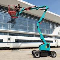 Plateforme élévatrice télescopique sur chenilles autopropulsée articulée de 10 à 18 m pour travaux en hauteur