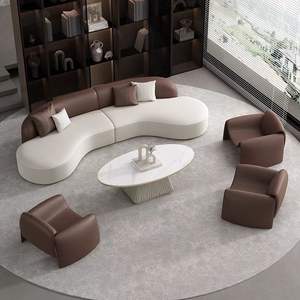 Conjunto de Sofás Modulares para Oficina, Diseño Curvo, Esponja de Alta Densidad, Configuración de Una Línea, para Recepción y Áreas de Reuniones Empresariales - Product Image 2