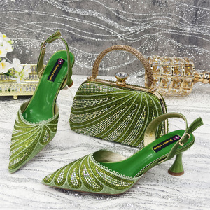 Green Shoes Matching Bag - New Design Pumps Set
