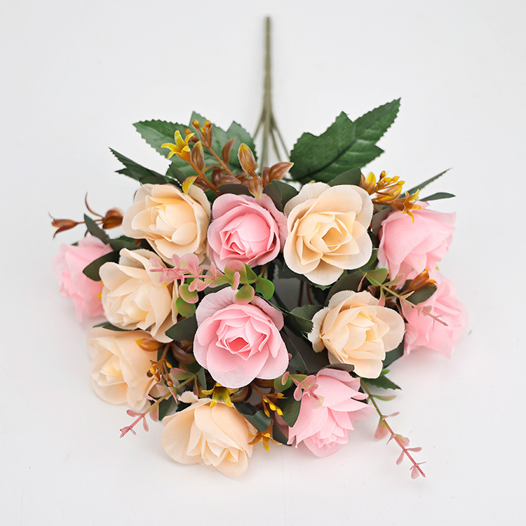 12 roses aux couleurs d'automne-rose clair