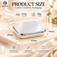 Palette de fards à paupières pressés en poudre portable 14,5 g en ABS recyclable, boîte de rangement vide pour fards à paupières argentée et blanche