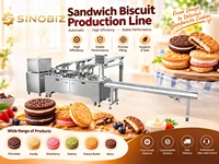 Nouvelle machine à sandwichs SINOBIZ entièrement automatique pour la garnissage de crème, certifiée CE, en acier inoxydable, pour boulangerie, utilisation avec de la farine, garantie 3 ans