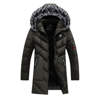 Manteau d'hiver pour homme, nouveau style, prix d'usine, décontracté, épais, chaud, long, coupe slim, avec capuche en fourrure