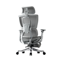 Chaise de bureau ergonomique moderne en maille à dossier haut, avec support lombaire réglable, fonction d'inclinaison et vérin à gaz 4 positions