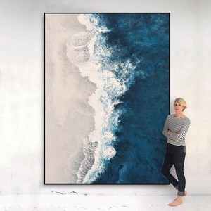 Pintura al Óleo Abstracta Pintada a Mano, Enmarcada, Moderna y Minimalista, Decoración de Pared para Sala de Estar o Sofá - Product Image 1