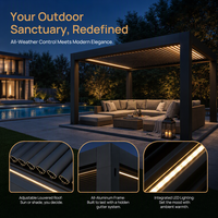 Pergola bioclimatique motorisée en aluminium, DIY, imperméable, moderne, pour jardin extérieur