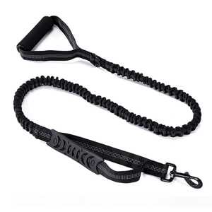 Heavy Duty Double Poignées Stretch Élastique Absorbant Les Chocs Réfléchissant Bungee <span class=keywords><strong>Chien</strong></span> <span class=keywords><strong>Laisse</strong></span> <span class=keywords><strong>Laisse</strong></span> Pet Colliers Laisses Imprimer Noir - Product Image 6