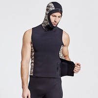 Combinaison de plongée en néoprène imperméable de haute qualité 3MM, à capuche, sans manches, pour hommes, pour la natation hivernale, antibactérienne