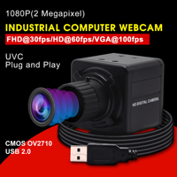 ELP 2MP OV2710 kamerası 4mm manuel Lens odak ayarlanabilir USB kamera HD 1920*1080 30FPS kamera USB alüminyum Mini kasa
