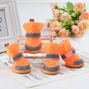 Small Dog Summer Sandals Cute Solid Pattern Breathable Anti-Slip <strong>Pet</strong> <strong>Shoes</strong> with Comfortable Reflective Mesh Rubber Feet Covers - Product Image 4