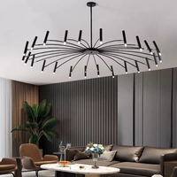 Plafonnier moderne occidental simple pour salon, D180cm, charmant luminaire décoratif de bureau, plafonnier artistique à plusieurs têtes pour la maison