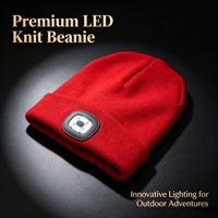 Bonnet tricoté en acrylique LED réfléchissant pour adulte, idéal pour les activités nocturnes en extérieur en hiver