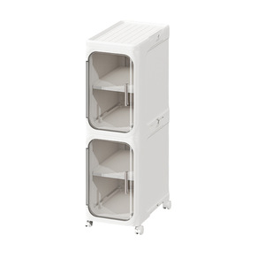 Multipurpose Plastic Storage Cart With Wheels For Bathroom Laundry Room Narrow Space Organization 5 Tier Rectangle Standing Type - Product Image 4