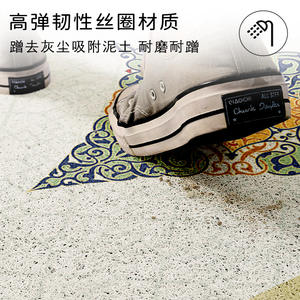 Tapis de porte demi-cercle floral en fibre de polyester, résistant à la poussière, pour l'entrée et la maison - Product Image 2