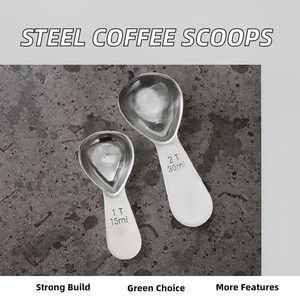 Cucharas de Acero Inoxidable 304 de Alta Resistencia para Café y Té, Espumador de Leche Eléctrico, <span class=keywords><strong>1</strong></span> Cucharadita/15 ml, 2 Cucharadas/30 ml, Ecológico, Moderno, de Grado Alimenticio - Product Image 2