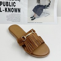 Sandales sans orteils moelleuses pour femmes en été, chaussures pour dames