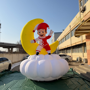 Clown Gonfiabile da 3m a Forma di Principe Lunare con Nuvola Morbida per Spettacoli Teatrali per Bambini e Decorazioni - Product Image 1