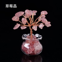 Mini Árbol de la Vida Natural con Chakras, Árbol de Cristal de 12 cm, Energía Positiva, Feng Shui, Decoración de Buena Suerte, Árbol de la Riqueza y la Prosperidad, Árbol de la Felicidad