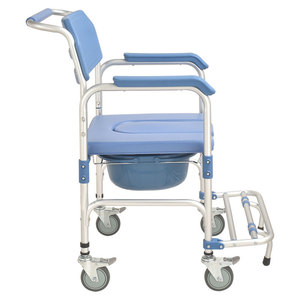 <span class=keywords><strong>Silla</strong></span> <span class=keywords><strong>de</strong></span> <span class=keywords><strong>baño</strong></span> plegable <span class=keywords><strong>de</strong></span> cuatro <span class=keywords><strong>ruedas</strong></span> con pedal antivuelco - Product Image 3