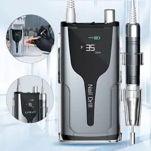 2023 New Design 45W Strong Power Electric Nail Drill Machine 35000 Rpm Professional Brushless Rechargeable Nail Drill