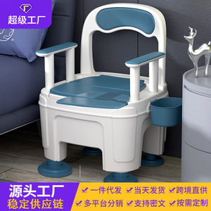 Asiento de inodoro portátil para adultos, ancianos, mujeres embarazadas, pacientes, frente abierto, antiolores, no eléctrico, 7 kg - Product Image 5