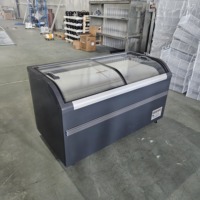 Réfrigérateur sous comptoir avec dessus en verre incurvé, verre Low-E, tubes en cuivre R290, panneau numérique, éclairage LED, pour supermarché commercial