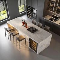 Comptoir de bar en céramique luxueux, adapté aux restaurants de villas, aux bars, aux cafés et aux zones de réception d'hôtels.