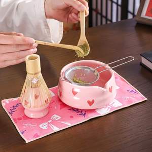 Modern Japanese Ceramic Bowl <b>Set</b> With Chasen and Chashaku 4-In-1 <b>Matcha</b> Preparation Kit - Product Image 3