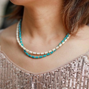 Collier ras du cou en perles turquoise, style minimaliste, bijoux unisexe, chaîne de clavicule, design simple, pierre naturelle, accessoire de mode - Product Image 4