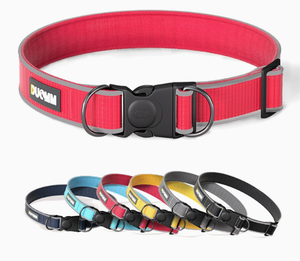 Collare per cani riflettente in poliestere imbottito taglia <span class=keywords><strong>L</strong></span>, con decorazioni a nastro a tinta unita, nuovo, con chiusura a fibbia per guinzaglio. - Product Image 3