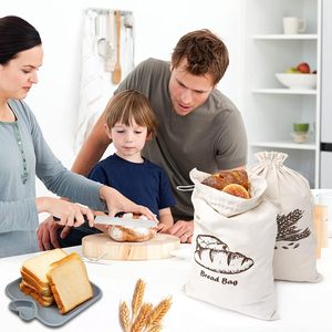 Custom logo Printed French Eco Friendly Reusable Organic <b>Canvas</b> Cotton Linen Bread <b>Bag</b> - Product Image 5