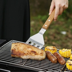 Wholesale Stainless Steel BBQ Grill Tools Set Cooking Tools Wooden Grilling Accessories <b>Kit</b> for Outdoor Camping - Product Image 5