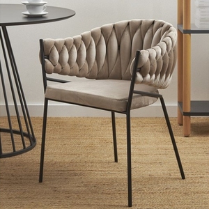 Patas de muebles de metal de lujo moderno con sillón de terciopelo, sillas de tela para apartamento, restaurante, sala de estar, silla de comedor - Product Image 1