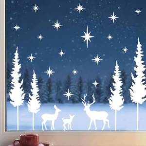 Adesivo Natalizio Bianco a Forma di Renna <span class=keywords><strong>per</strong></span> Pareti e Finestre, Decorazione Statica in PVC Ecologico Stampata UV <span class=keywords><strong>per</strong></span> <span class=keywords><strong>Porte</strong></span> e Vetri - Product Image 2
