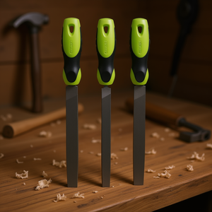 Ensemble de 3 ciseaux Stanley avec manches vert lime pour le travail du bois et la menuiserie - Product Image 2