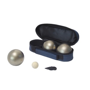 Juego de 3 Bolas de <span class=keywords><strong>Petanca</strong></span> de Acero Plateado-Amarillo con Acabado Arenado ZQURE para Juego al Aire Libre - Product Image 2