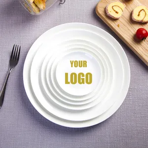 custom logo dinner plate sets porcelain dinner sets bone china Shallow plate for restaurant hotel