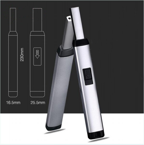 USB Rechargeable Safety Lock Plasma Arc Electric Lighter Windproof Lighter for Fireplace Lighter With USB Charging Cable