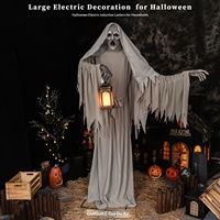 Décorations d'Halloween pour maison hantée et parc d'attractions, grandes décorations extérieures à capteur électrique, lanternes, zombies, modèles de props du Grim Reaper, modèle 987