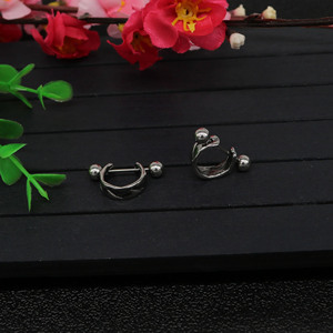 Pendientes con clip yunnique de acero inoxidable, diseño geométrico, estilo punk retro, joyería de moda - Product Image 4