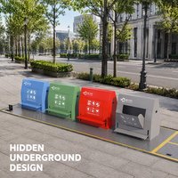 Équipement souterrain dissimulé de collecte des déchets – Système de collecte en acier pour usage urbain