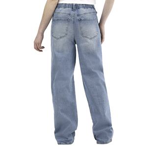 Femmes 2025 taille haute survêtement Denim pantalon jambe large élastique Leggings avec Style décontracté hiver automne été lavé Technique - Product Image 3