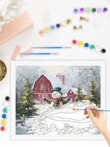 CHENISTORY Peinture par numéros <span class=keywords><strong>de</strong></span> Noël, kits <span class=keywords><strong>de</strong></span> <span class=keywords><strong>dessin</strong></span> <span class=keywords><strong>Bonhomme</strong></span> <span class=keywords><strong>de</strong></span> <span class=keywords><strong>neige</strong></span> par numéros, tableau mural moderne DIY - Product Image 2