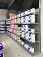 Étagères métalliques de présentation légères de haute qualité, vente en gros, étagères gondole à un ou deux côtés, étagères de supermarché très vendues