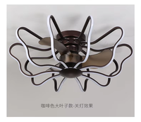 Ventilateur de plafond électrique LED de style nordique, 6 vitesses, télécommande via application, moteur BLDC silencieux, corps en plastique, éclairage intelligent pour la maison