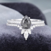 Bijoux attrayants en argent sterling 925 plaqué or rose, bague en quartz rutile noir