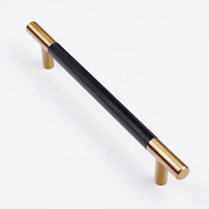 Nuevo producto en forma de T de latón moleteado maneja manija puerta decoracion del hogar Hardware manijas de muebles - Product Image 5