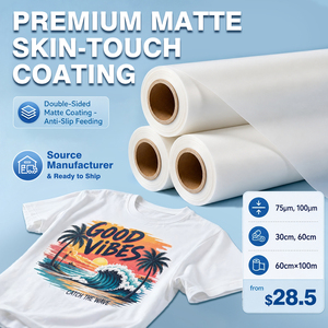 Rouleau de film DTF SkinTouch pour transfert thermique 30cm 60cm, film PET à décollement à froid pour imprimantes jet d'encre, impression numérique, transferts DTF - Product Image 1