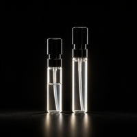 Flacon pulvérisateur de parfum vide en verre transparent avec capuchon pulvérisateur à fine brume noire, rechargeable, format voyage, emballage cosmétique, vente en gros